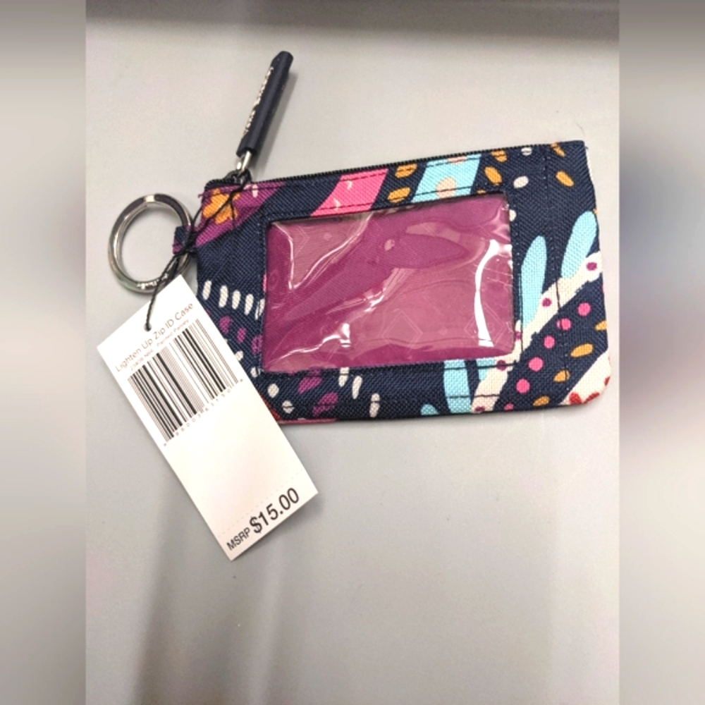 Vera Bradley Lighten Up Zip ID Case Painted Paisley Print